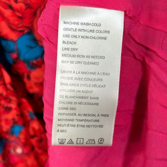 NWT Free People Yara Floral Mini Dress Rose Flowy Flutter Sleeves Pocket M - Picture 10 of 12